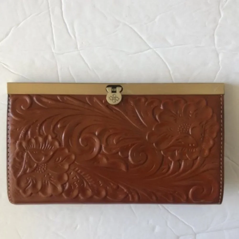 Patricia Nash Cauchy Leather Frame Wallet Tooled Florence